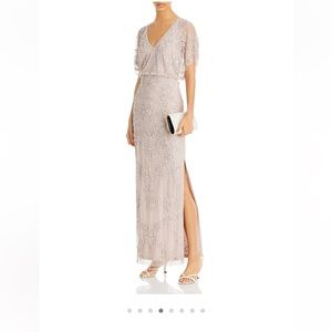 Aidan mattox, maxi beaded dress